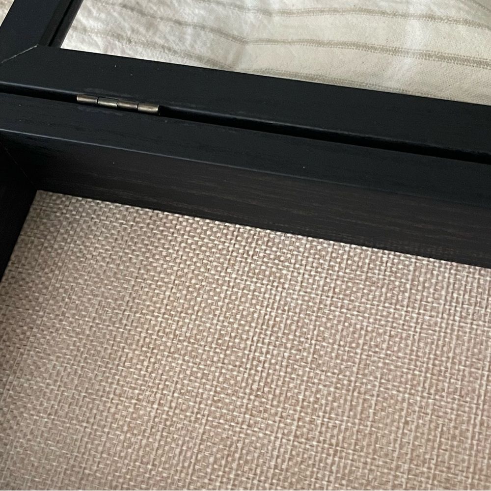 GraduatePro Rustic Black Shadow Box Frame Linen Back Hinged Glass Window - Picture 12 of 16